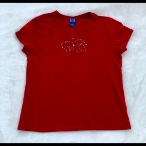 Fourth of July Shirt Kids Patriotic Top Fireworks Sz. Large